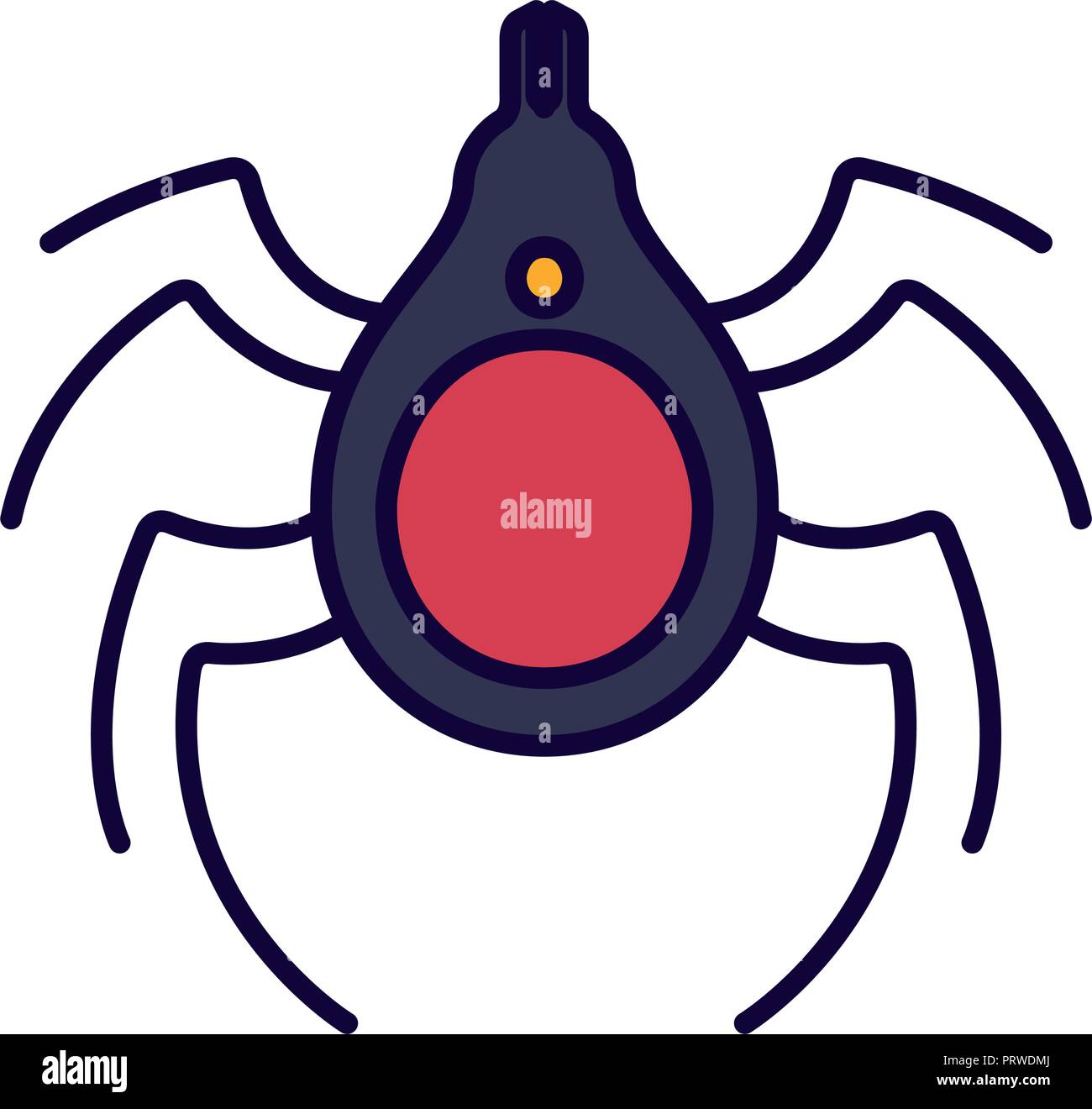 eight legged spider isolated icon Stock Vector