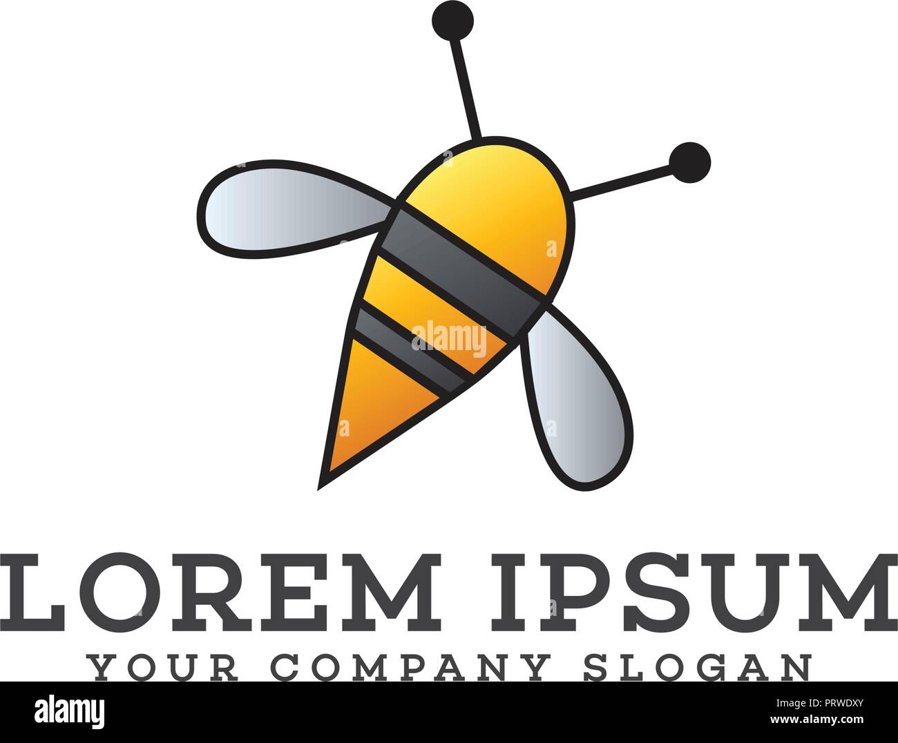 bee logo design concept template Stock Vector