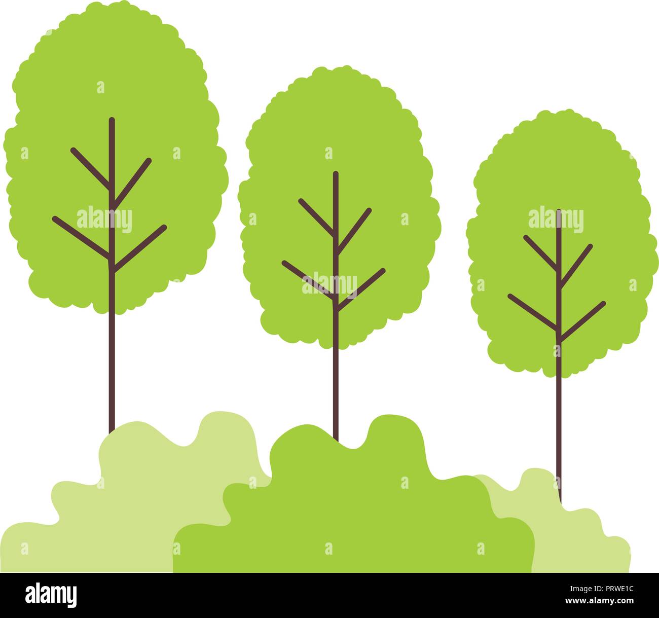 landscape with trees and plants isolated icon Stock Vector Image & Art ...