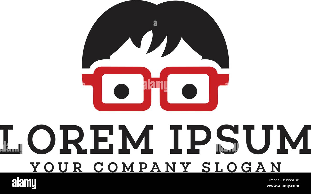 geek people logo design concept template Stock Vector