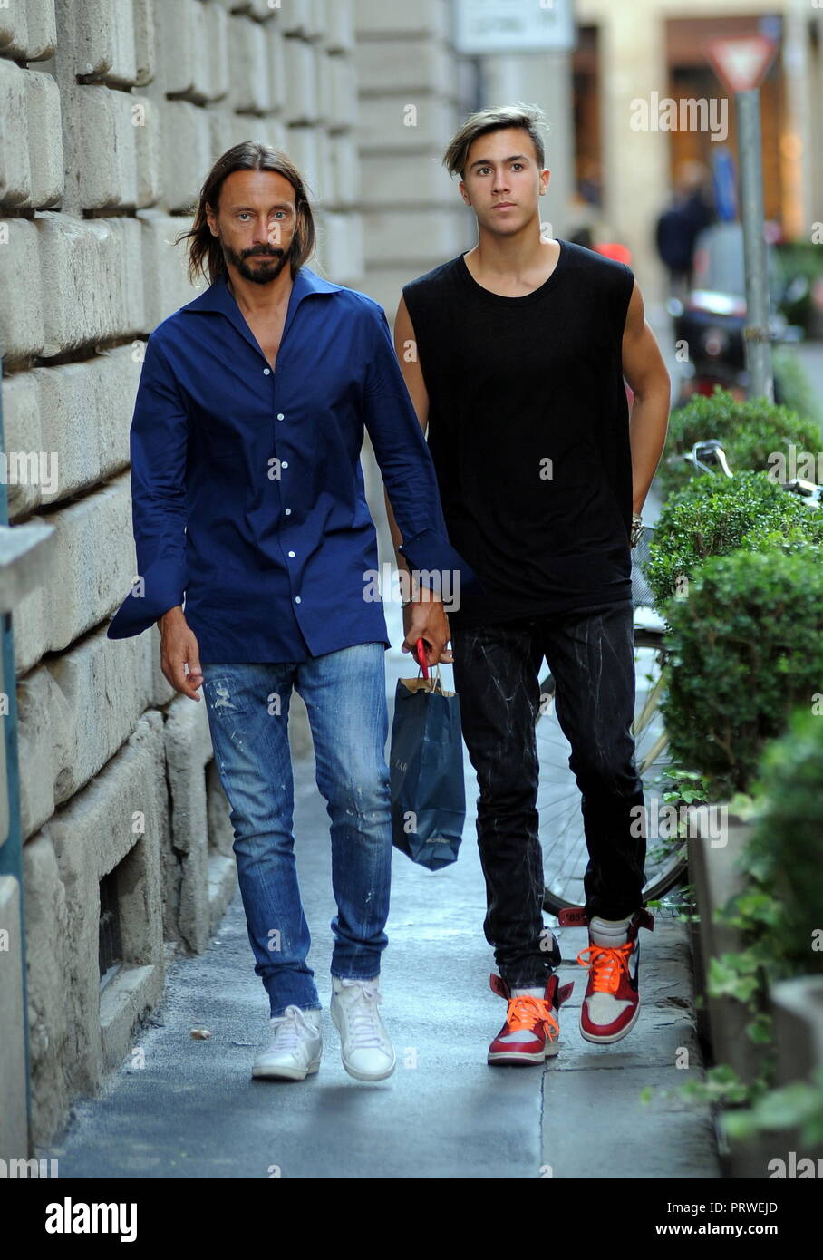 Bob Sinclar and son Raphael out in Milan, Italy Featuring Bob Sinclar