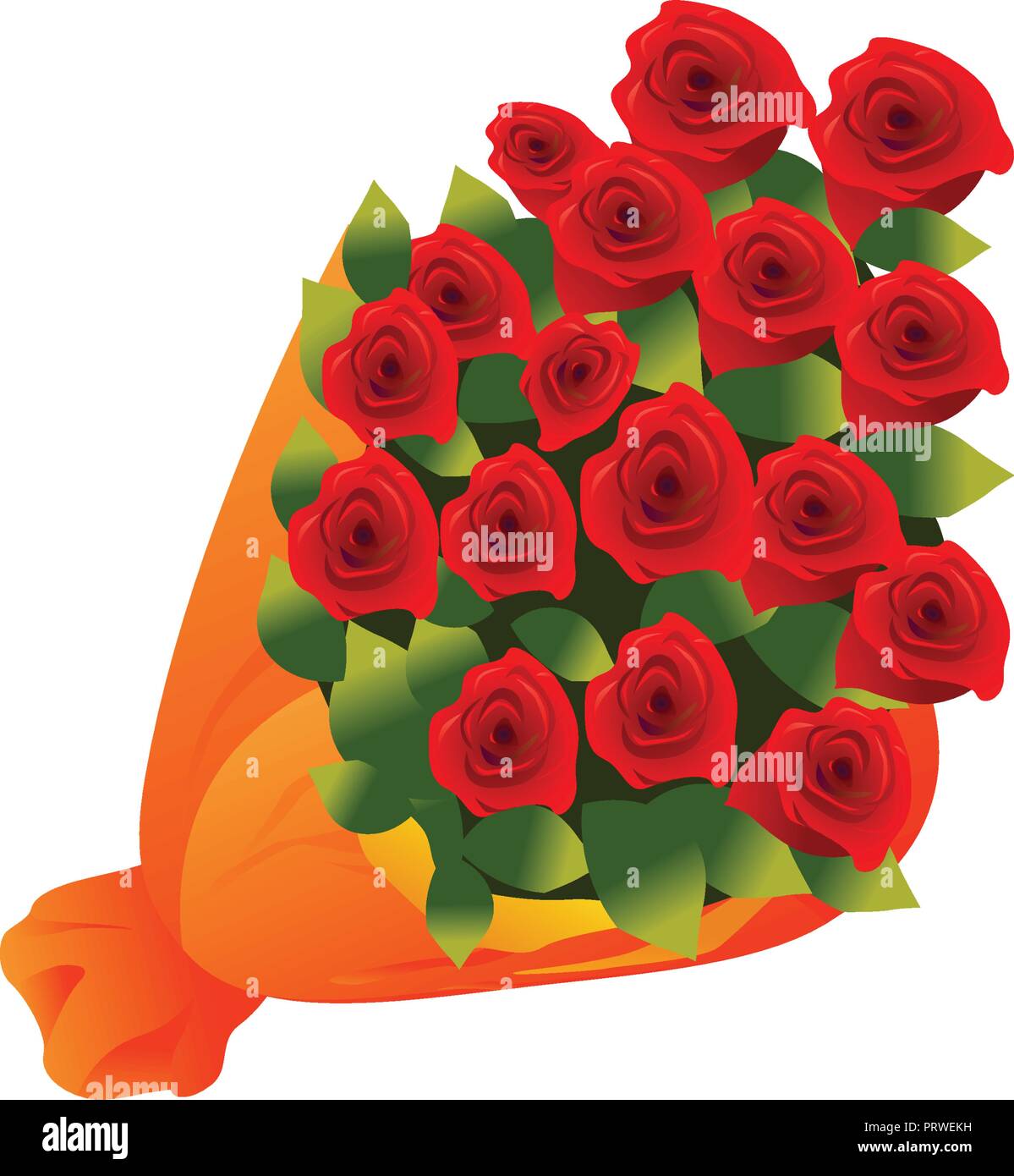 red roses group set illustration vector isolated on white background Stock Vector