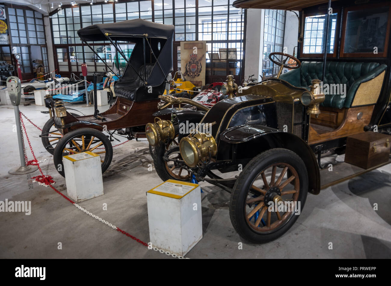 The Automobile Museum, Belgrade, Serbia April 30, 2018 Vintage cars