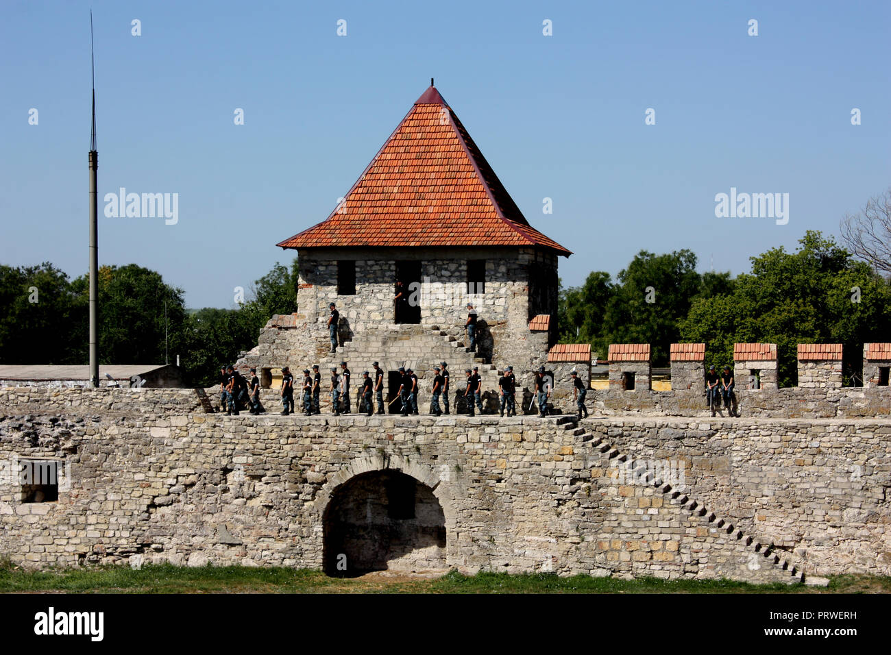 The inner courtyard of the Bender Fortress in Moldova Stock Photo