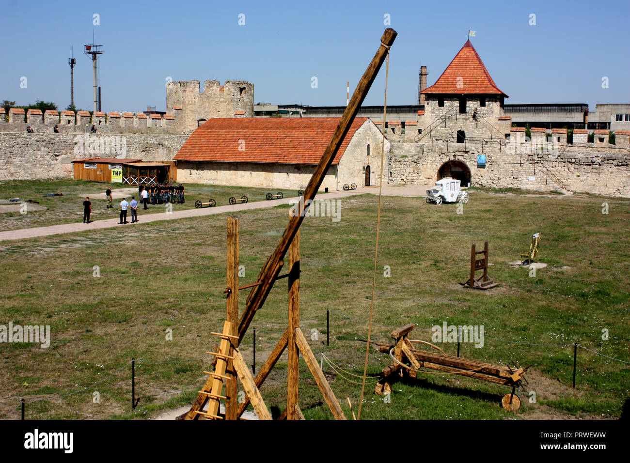 The inner courtyard of the Bender Fortress in Moldova Stock Photo