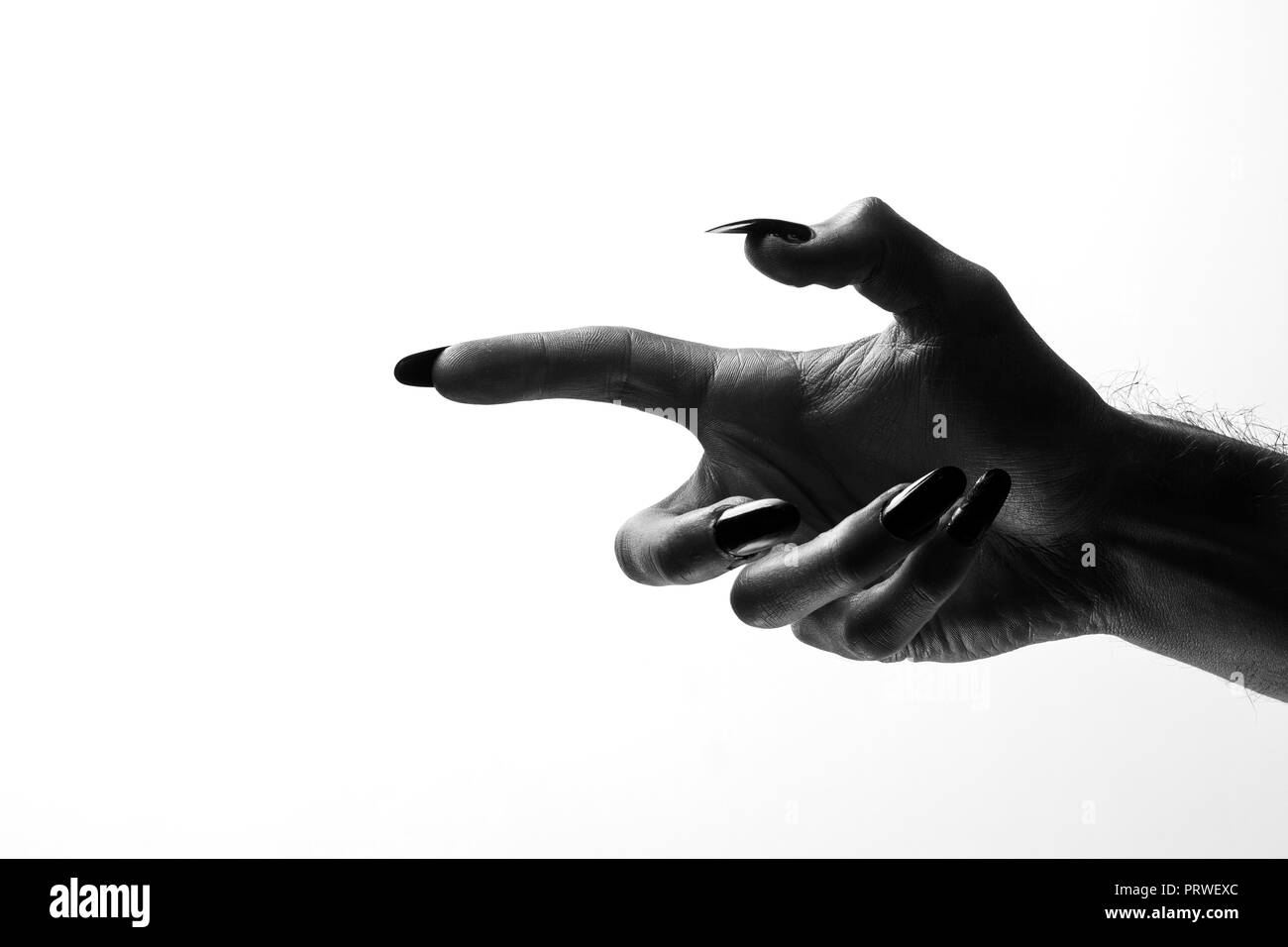 Black Creepy Halloween Monster Hand With Long Nails Stock Photo Alamy