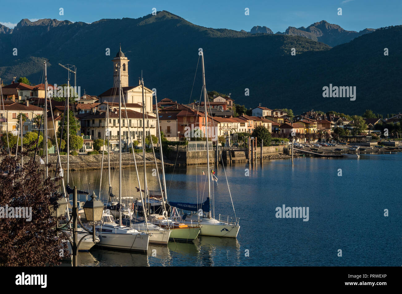 Feriolo, Italy - September 2, 2018: The small village of Feriolo near Baveno, located on Lake Maggiore, Piedmont, Italy. Stock Photo