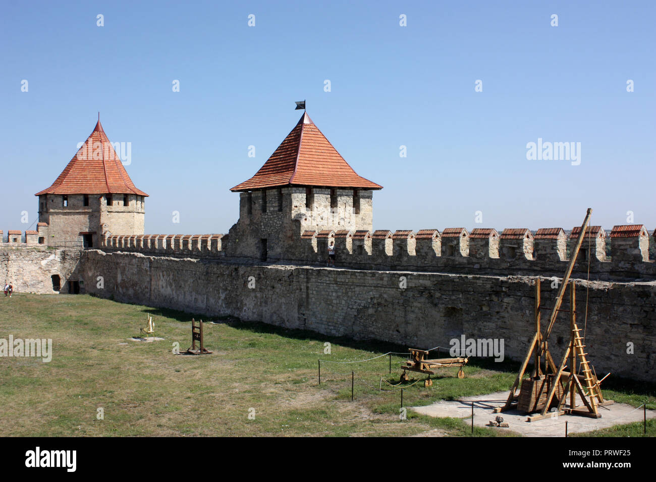 The inner courtyard of the Bender Fortress in Moldova Stock Photo