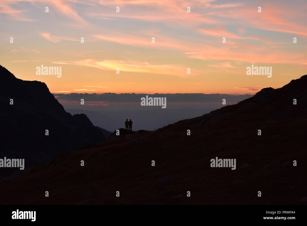 Black silhouette couple standing in hi-res stock photography and images ...