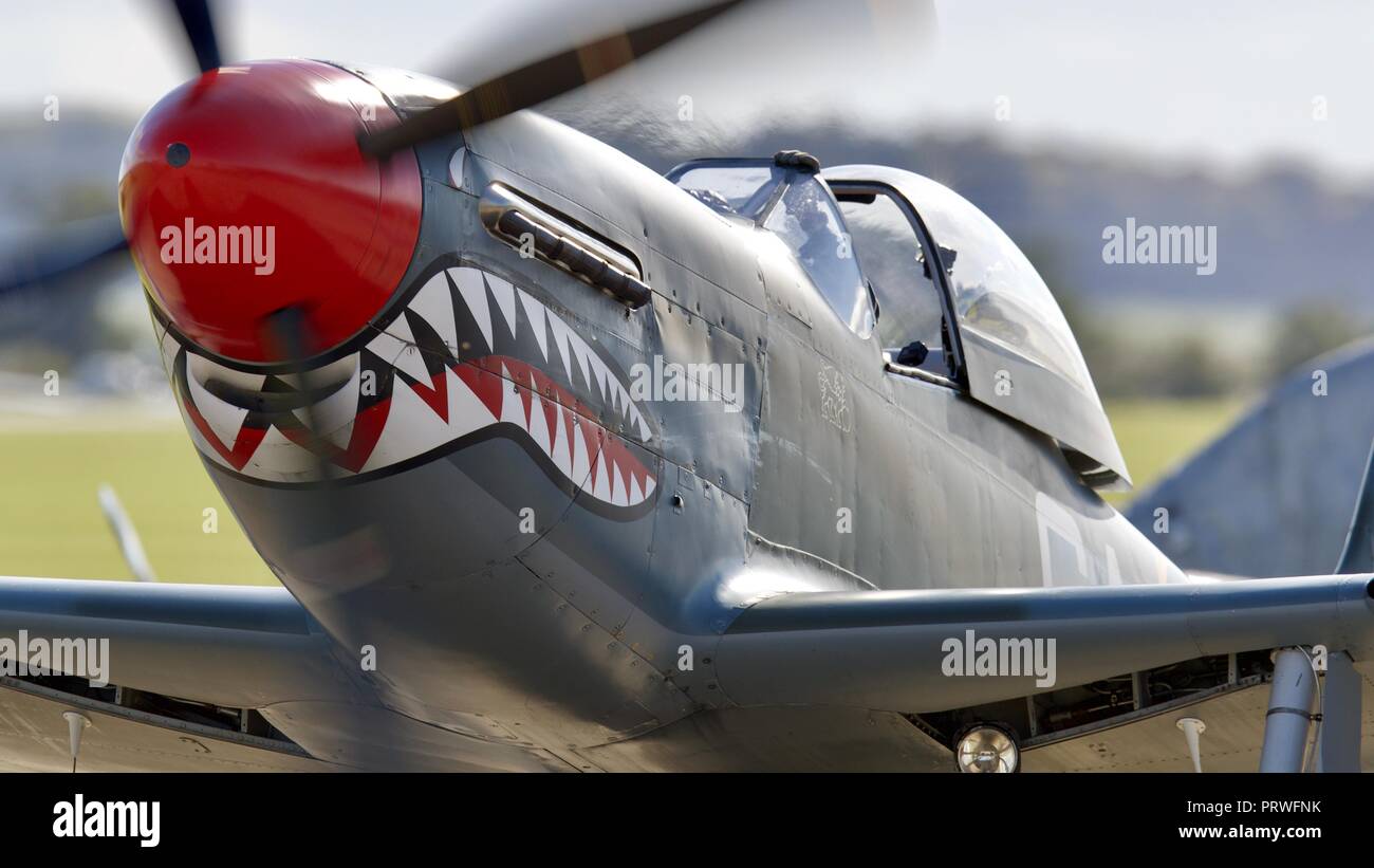 North American P-51 Mustang D G-SHWN 'The Shark' Stock Photo - Alamy
