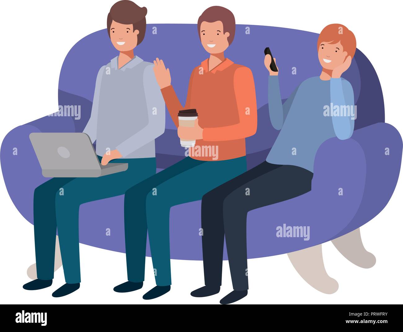 men sitting on the sofa avatar character Stock Vector Image & Art - Alamy