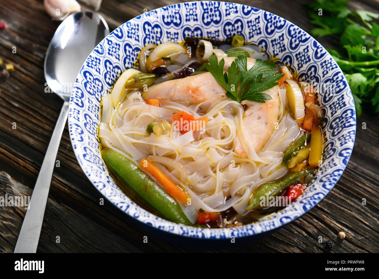 Pho soup asian traditional dish Stock Photo Alamy