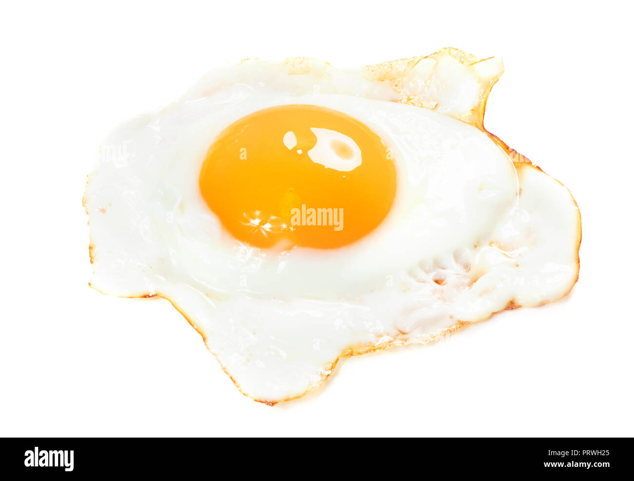 single fired chicken egg isolated on white background Stock Photo