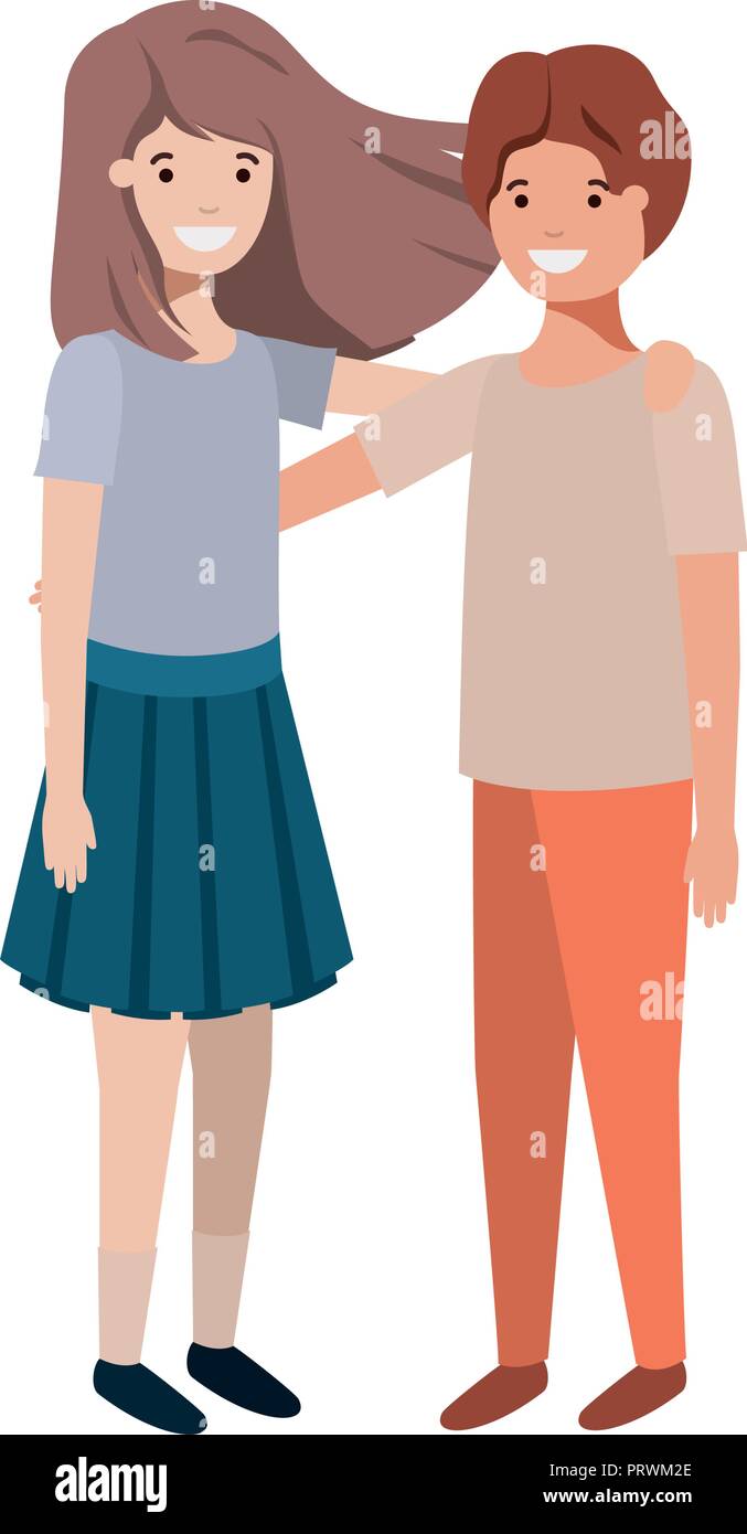 friendly teenagers couple characters Stock Vector Image & Art - Alamy