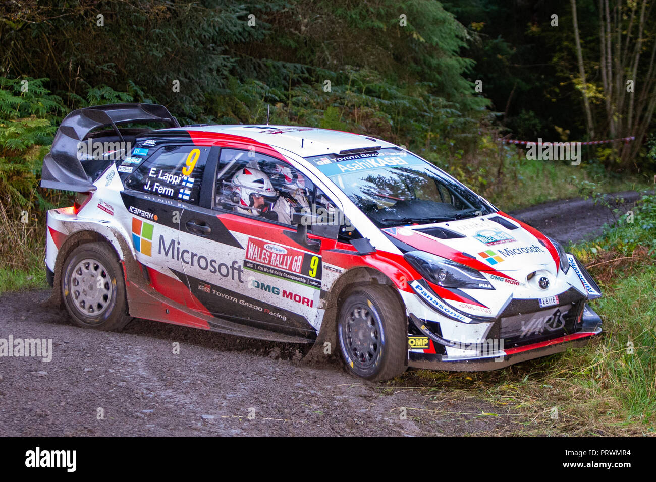 Clocaenog, UK. 4th Oct, 2018. WRC Dayinsure Wales Rally GB, Shakedown;  Toyota Gazoo Racing WRT driver Esapekka Lappi and co-driver Janne Ferm in  their Toyota Yaris WRC Credit: Action Plus Sports/Alamy Live