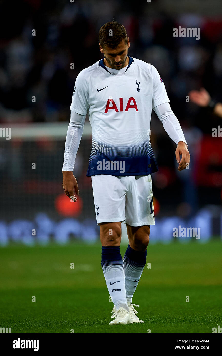 London, UK. 3rd Oct 2018. Fernando Llorente of Tottenham during the Group B match of the UEFA Champions League between Tottenham Hotspurs and FC Barcelona at Wembley Stadium on October 03, 2018 in London, England. Credit: José Bretón/Alamy Live News Stock Photo