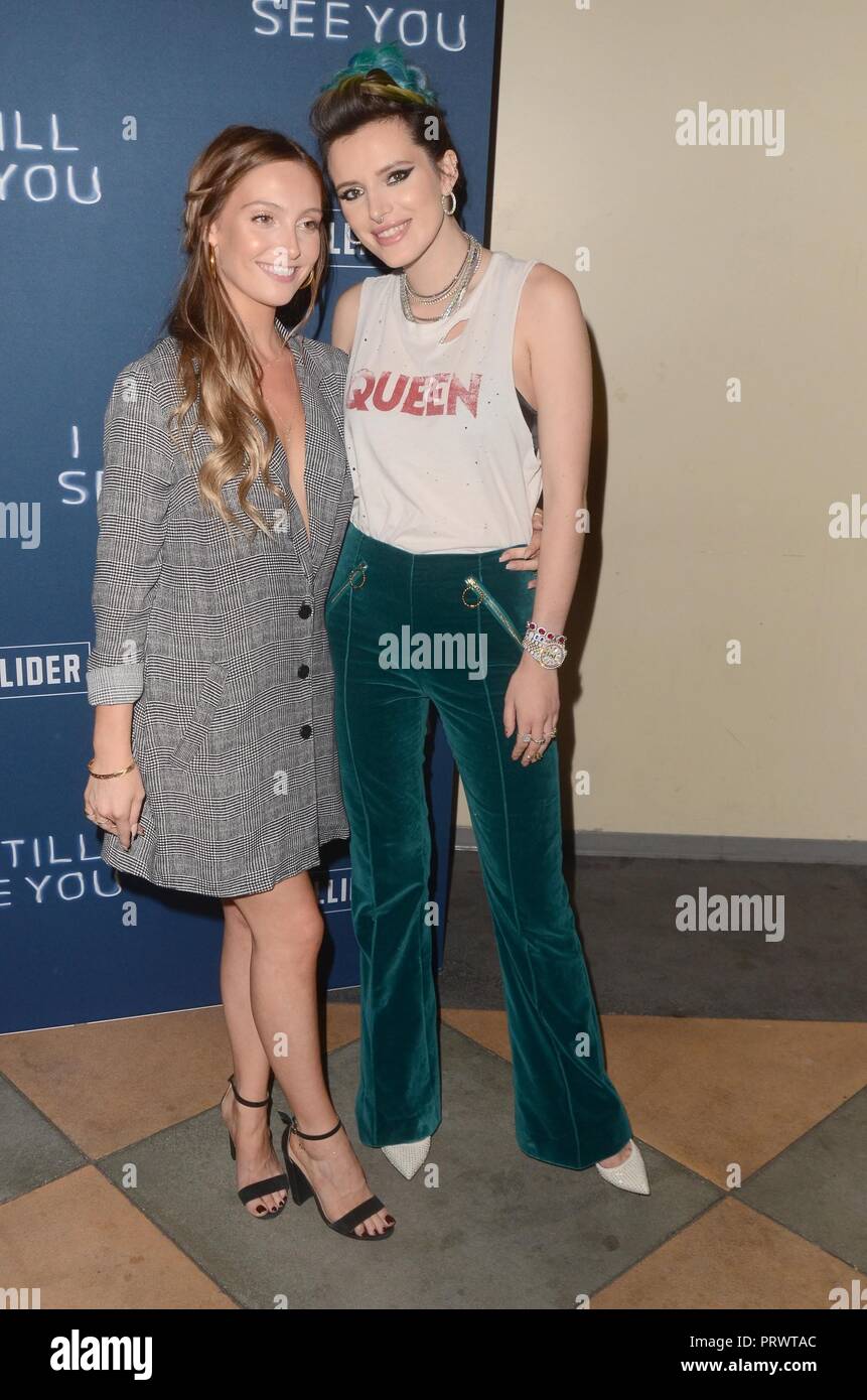 Sherman Oaks, CA. 2nd Oct, 2018. Sarah Thompson, Bella Thorne at arrivals for I STILL SEE YOU Premiere, ArcLight Sherman Oaks, Sherman Oaks, CA October 2, 2018. Credit: Priscilla Grant/Everett Collection/Alamy Live News Stock Photo