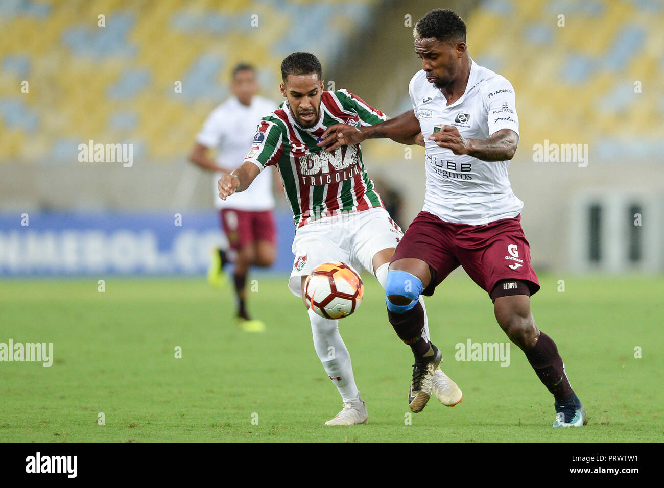 Rio De Janeiro, Brazil. 04th Oct, 2018. Anthony Bedoya during Fluminense vs. Deportivo Cuenca, a game that is valid for the South American Cup match, held at the Maracanã Stadium in Rio de Janeiro, RJ, on Thursday (04). Credit: Celso Pupo/FotoArena/Alamy Live News Stock Photo