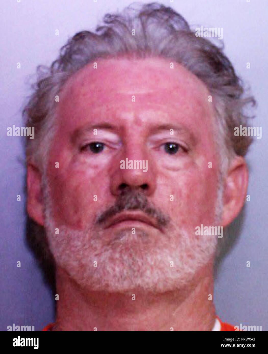 October 3, 2018 - Winter Haven, Florida, United States - James Royal Patrick, Jr., 53, shown in this police booking photo, was arrested by the Polk County, Florida Sheriff's Office on October 3, 2018 for allegedly threatening to shoot members of Congress if they voted against Supreme Court nominee Brett Kavanaugh. The threats were made by Patrick on September 22, 24, and 29 on his Facebook page. Patrick also allegedly threatened to shoot the families of Senators and any law enforcement officers who responded to his home. Firearms and ammunition were seized from Patrick's home pursuant to a sea Stock Photo