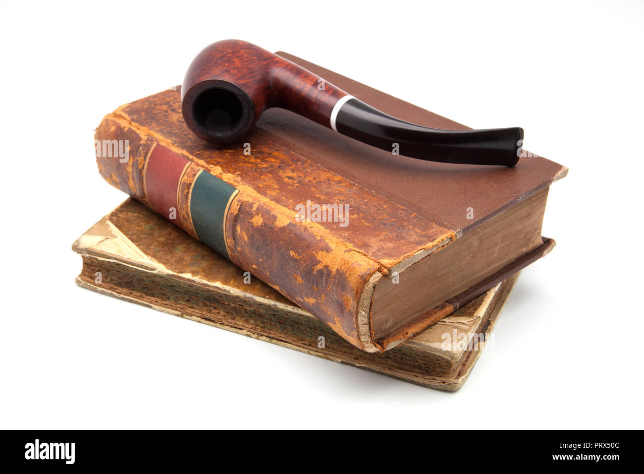 old books and tobacco pipe Stock Photo Alamy