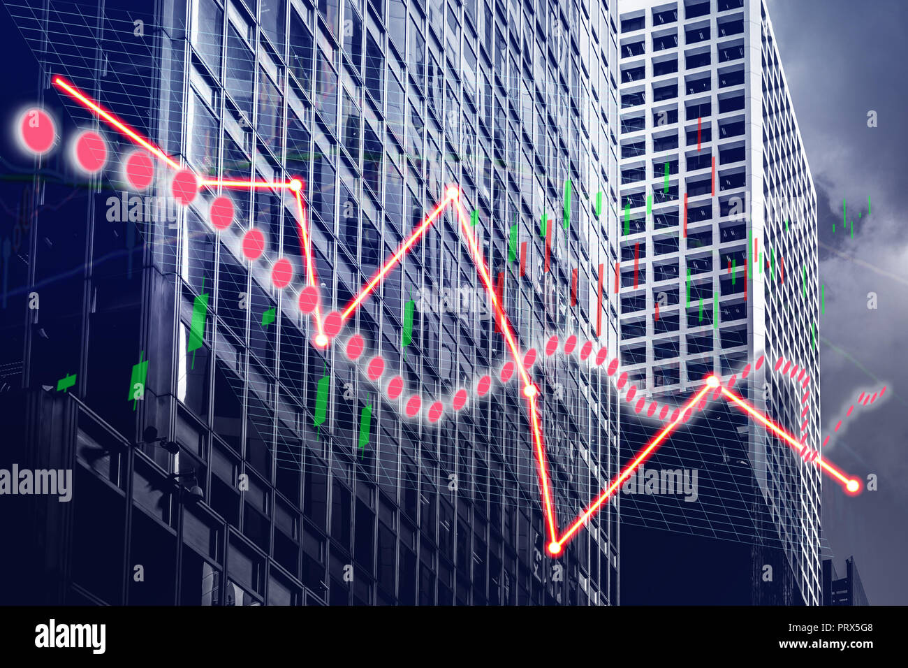 Stock index growth shown the graph and chart in Commercial buildings