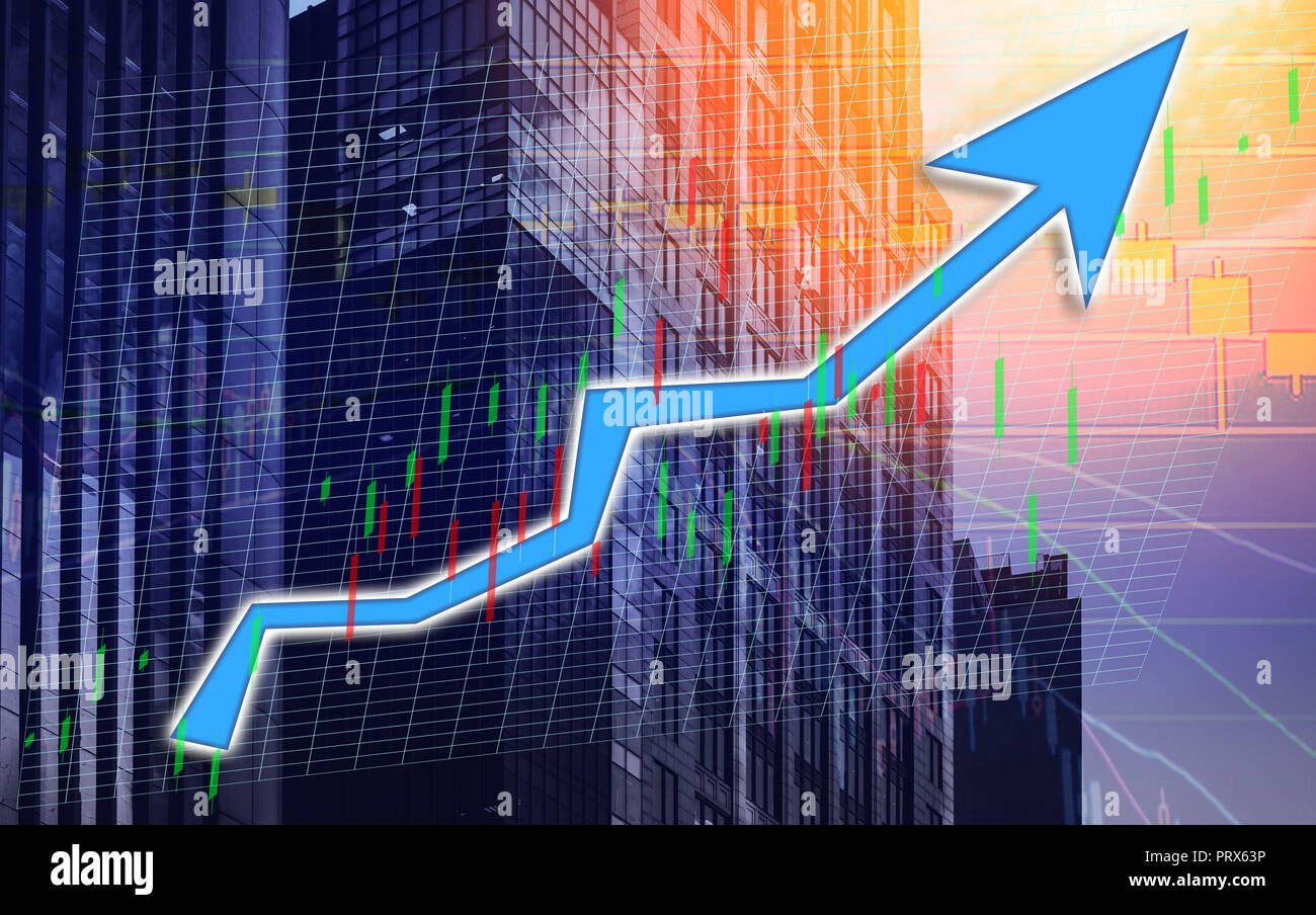 Stock index growth shown the graph and chart in Commercial buildings