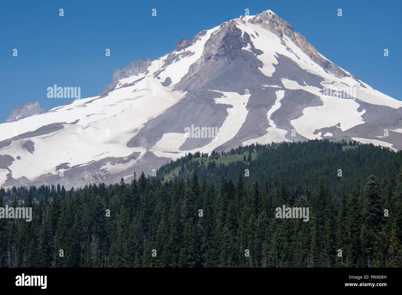 Close up view of Mt. Hood, near Government Camp Oregon, an active ...