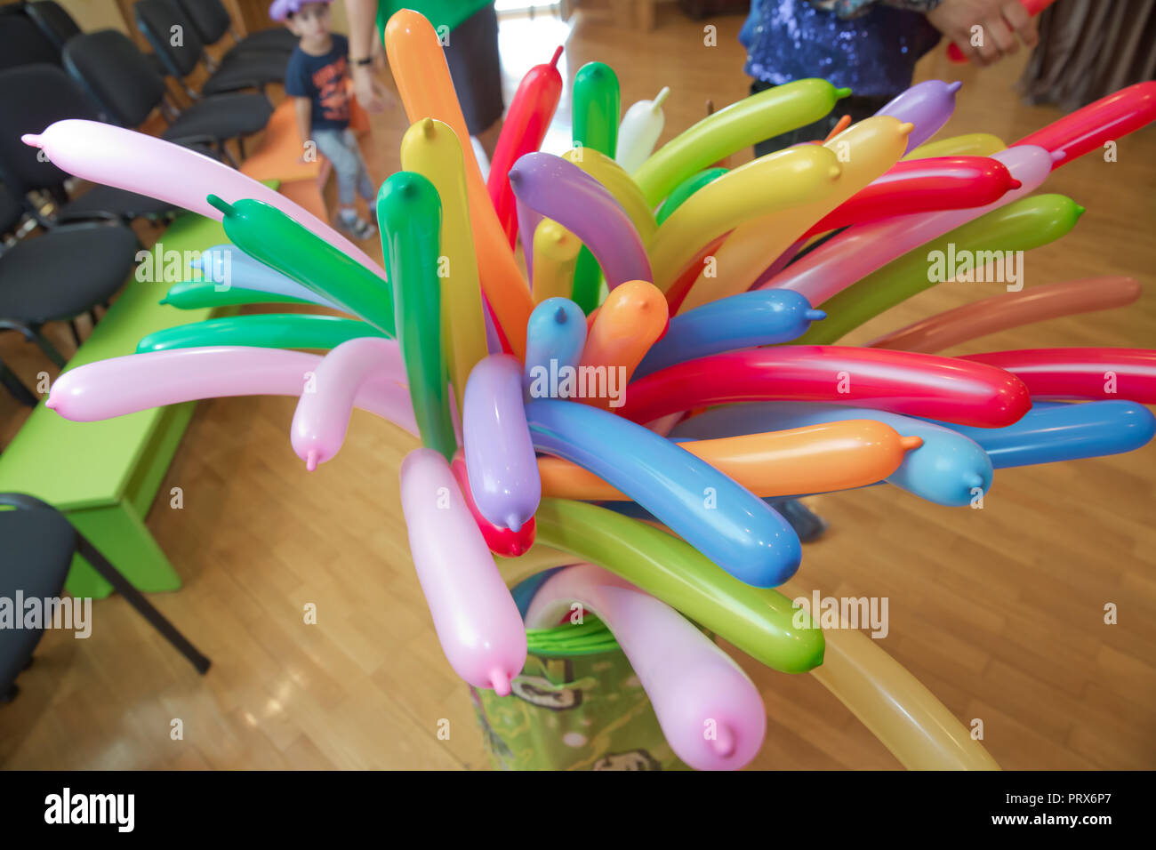 Long Balloons For Balloon Animals With Balloon Pump - Balloons For Twisting  Magic Balloons, Assortmen Stock Photo - Alamy