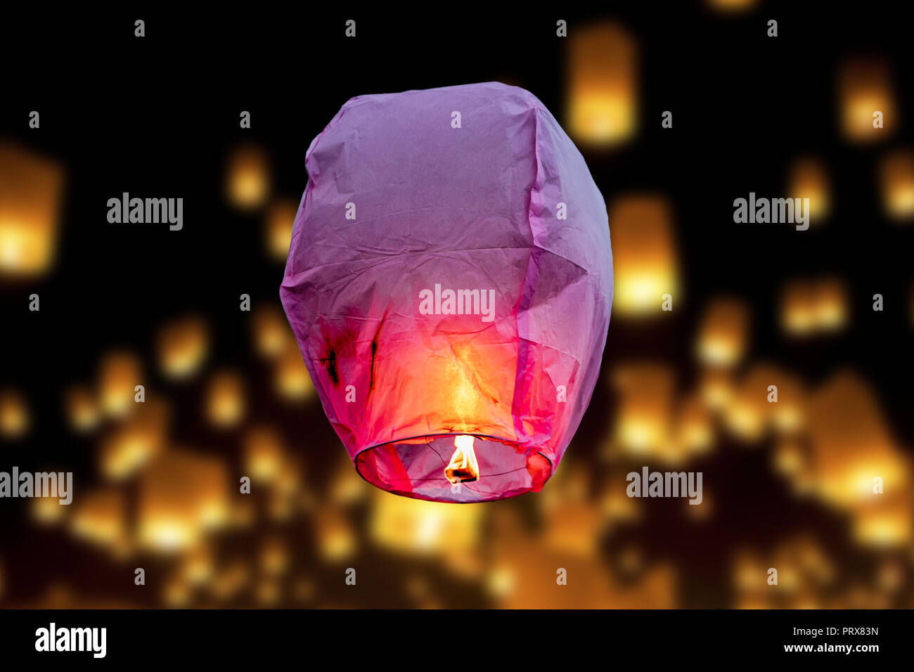 balloon fire flying lanterns, hot-air balloons Lantern flies up highly in  the sky Stock Photo - Alamy