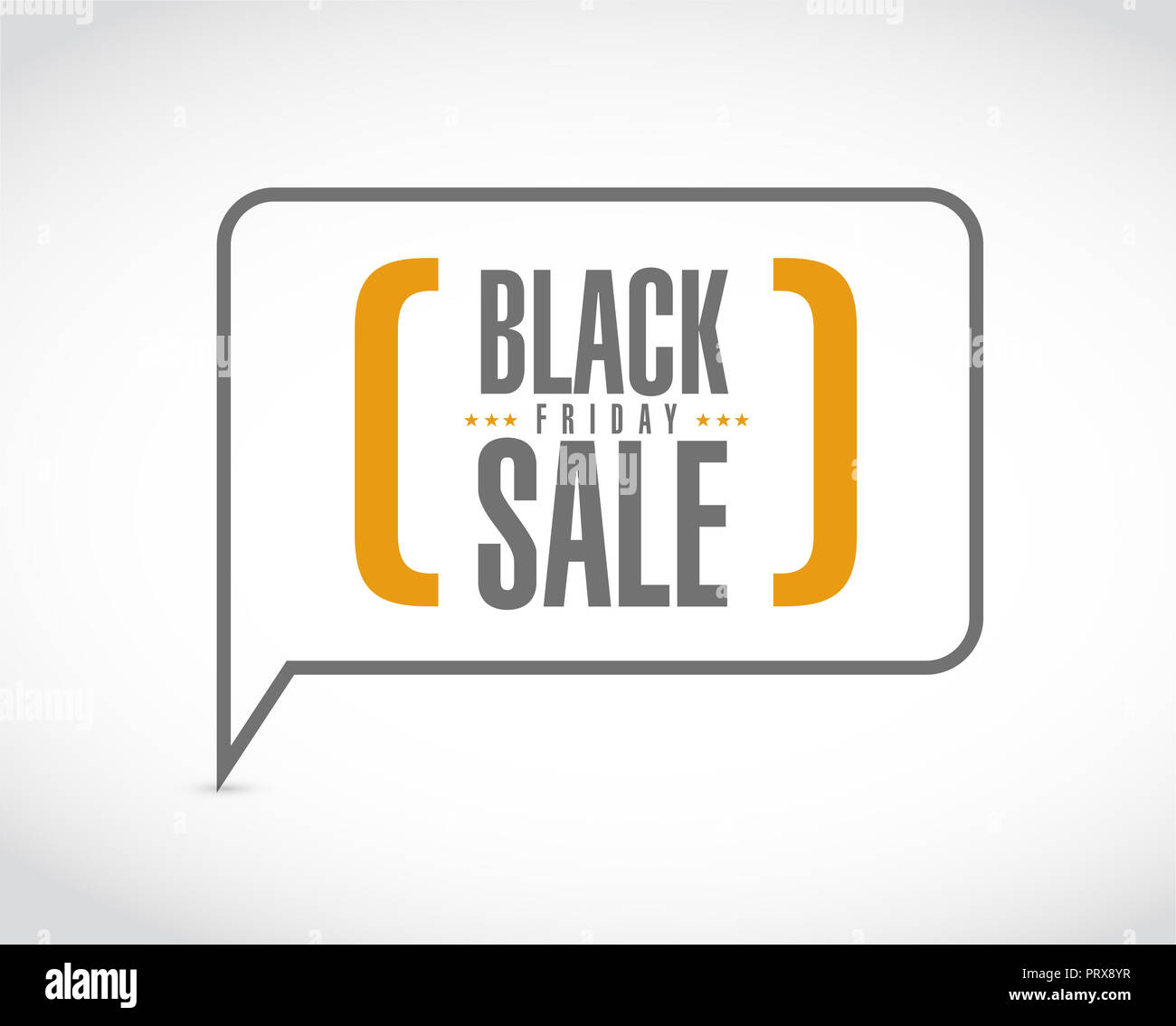 Black Friday sale message bubble isolated over a white background Stock Photo