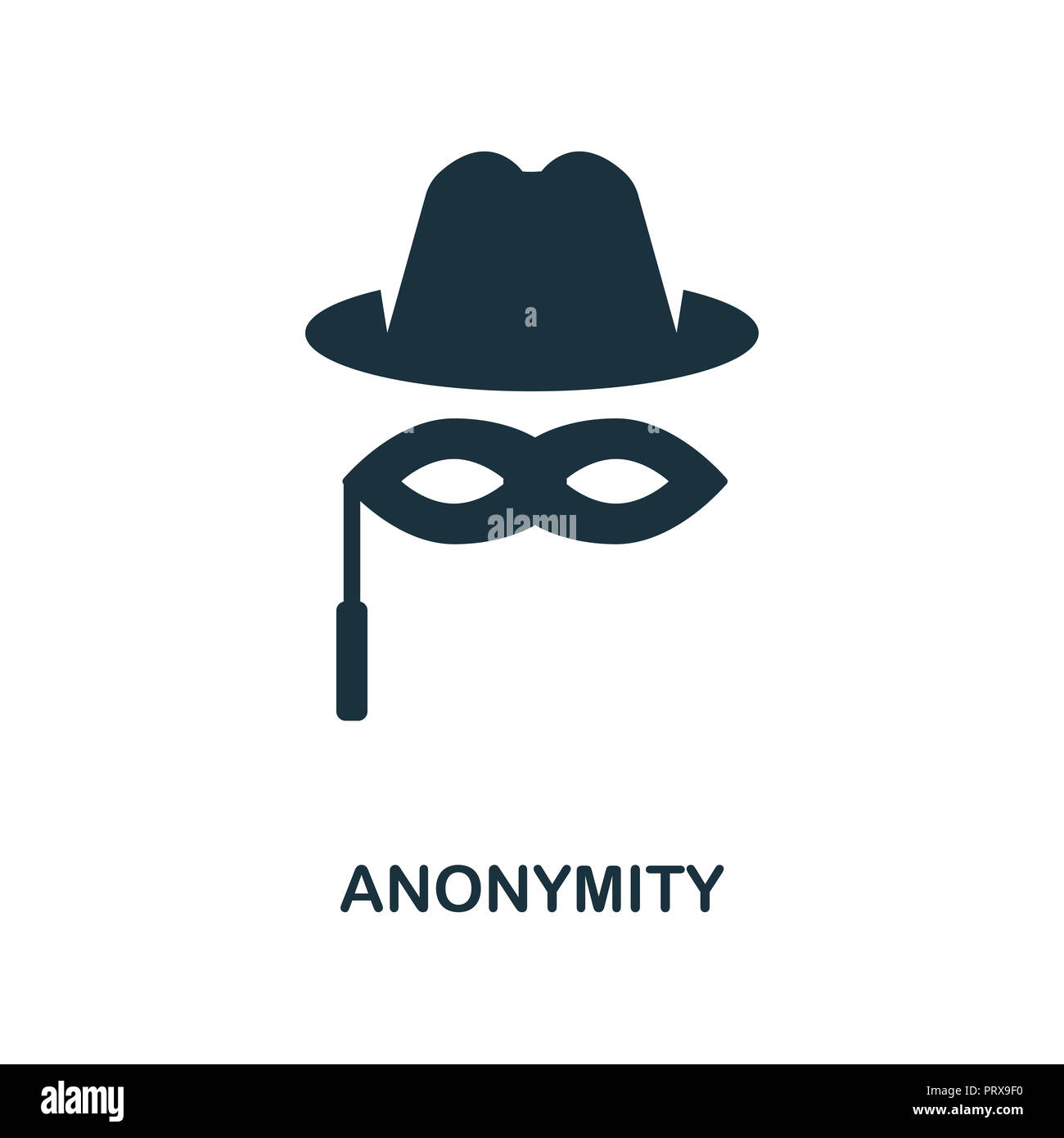 Anonymity icon. Monochrome style design from blockchain collection. UX and UI. Pixel perfect anonymity icon. For web design, apps, software, printing  Stock Photo