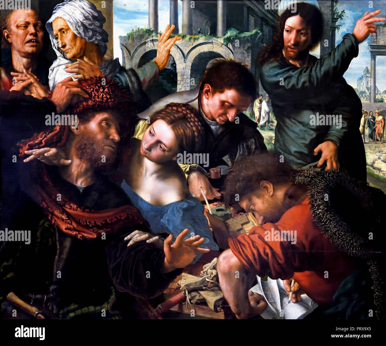 The Calling of the Apostle Matthew 1548 Jan Sanders van Hemessen 1500-1560 Belgium Belgian Stock Photo