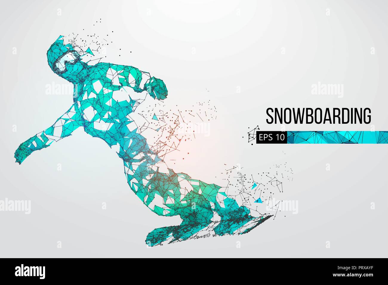 Silhouette of a snowboarder. Vector illustration Stock Vector