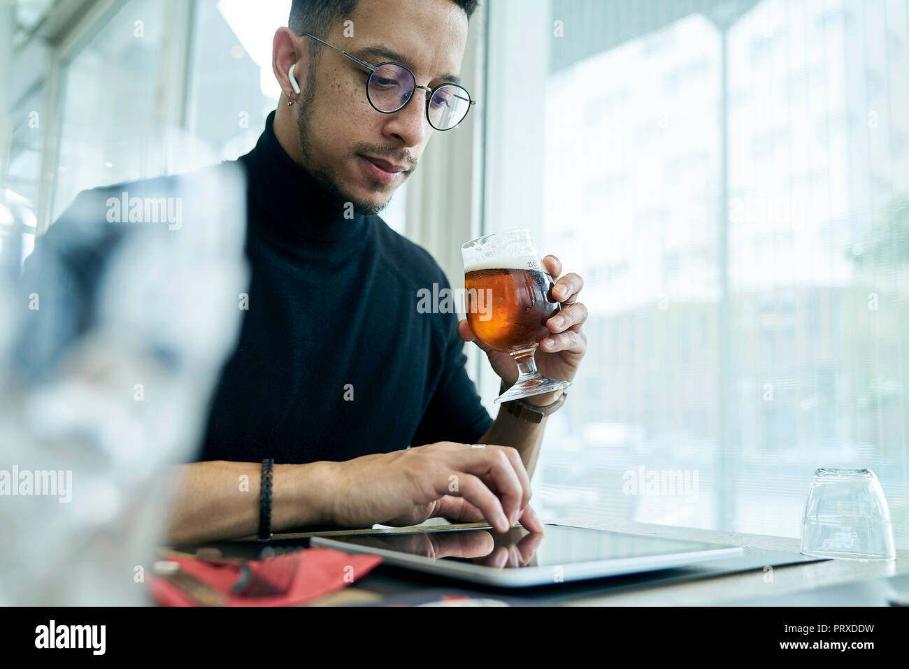 Businessman holding w Stock Photo