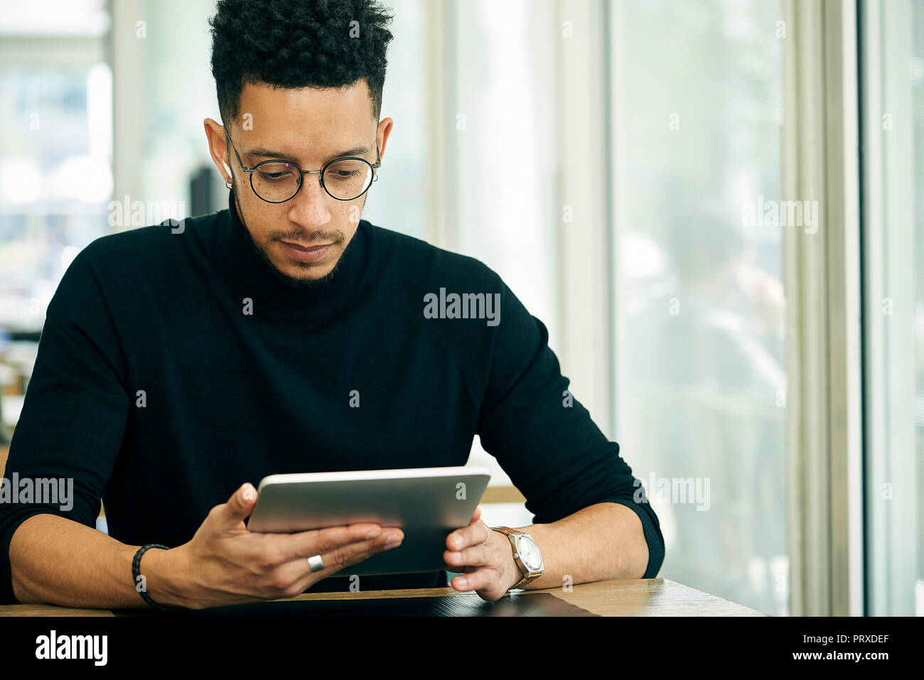 Businessman using digital tablet Stock Photo
