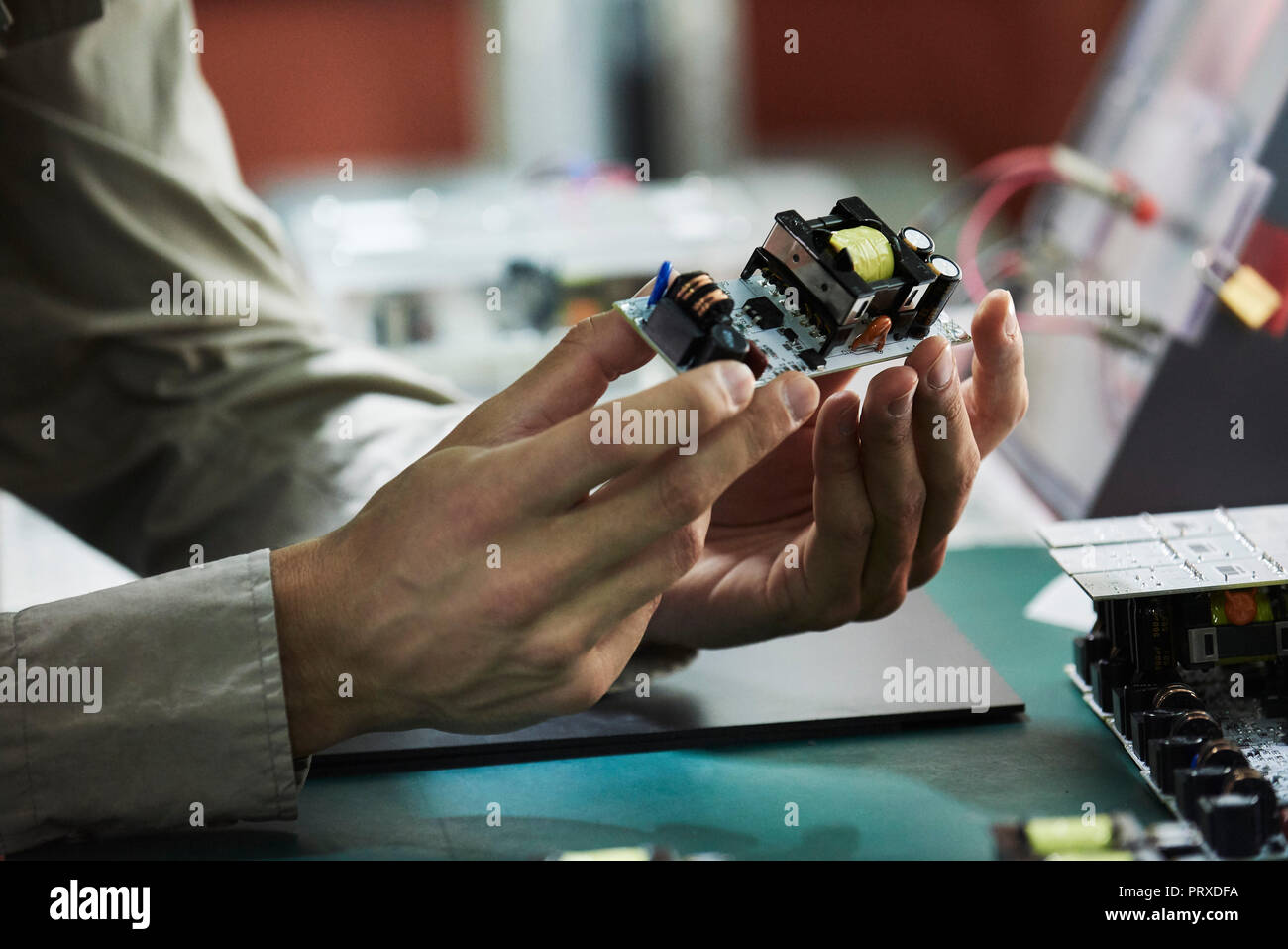 Close-up of engineer working in office Stock Photo