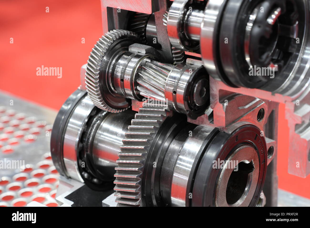 cross section of worm gear pump ; selective focus Stock Photo Alamy