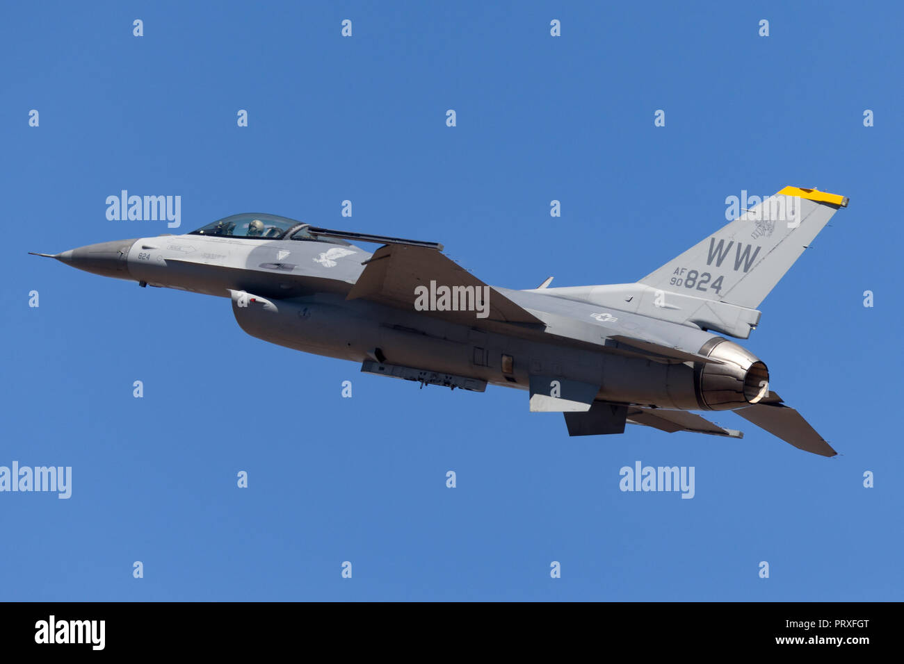 United Staes Air Force (USAF) Lockheed F-16CJ Fighting Falcon 90-0824 from the 14th Fighter Squadron, 35th Fighter Wing at Misawa Air Base, Japan. Stock Photo