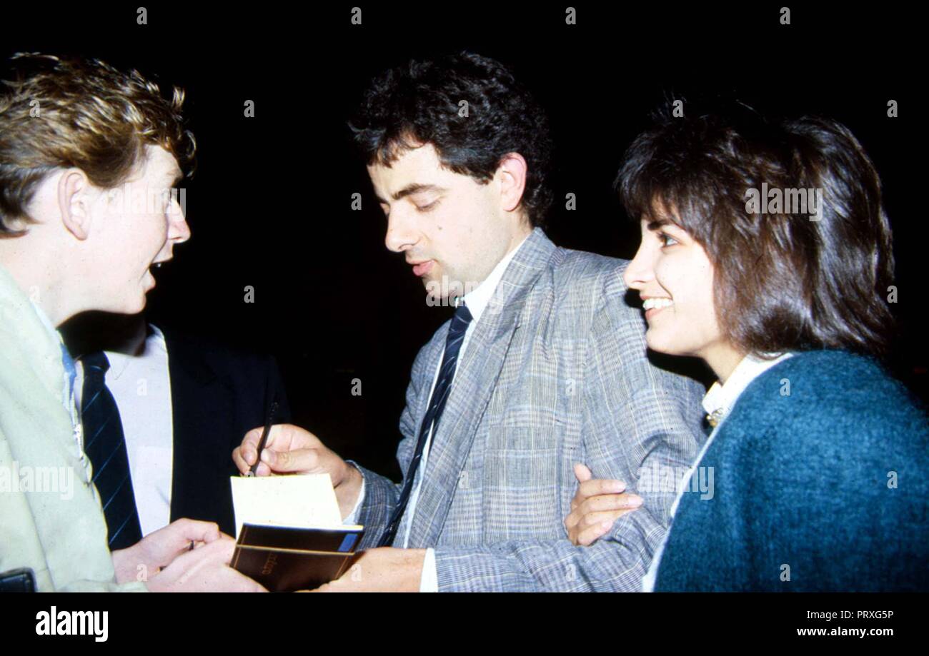 Rowan Atkinson and his wife Sunetra Sastry. 