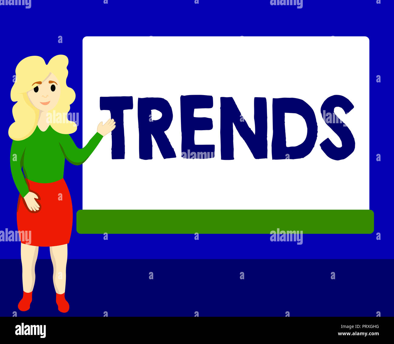 Writing note showing Trends. Business photo showcasing general ...