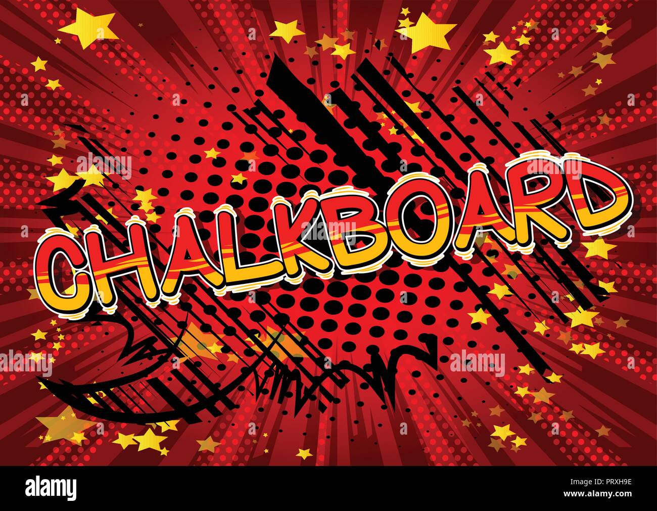 Chalkboard Vector illustrated comic book style phrase Stock Vector