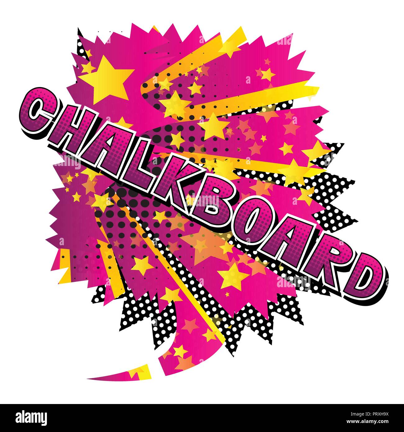 Chalkboard Vector illustrated comic book style phrase Stock Vector