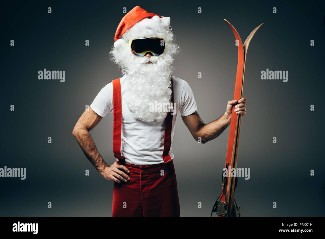 Santa claus on skis hi-res stock photography and images - Alamy