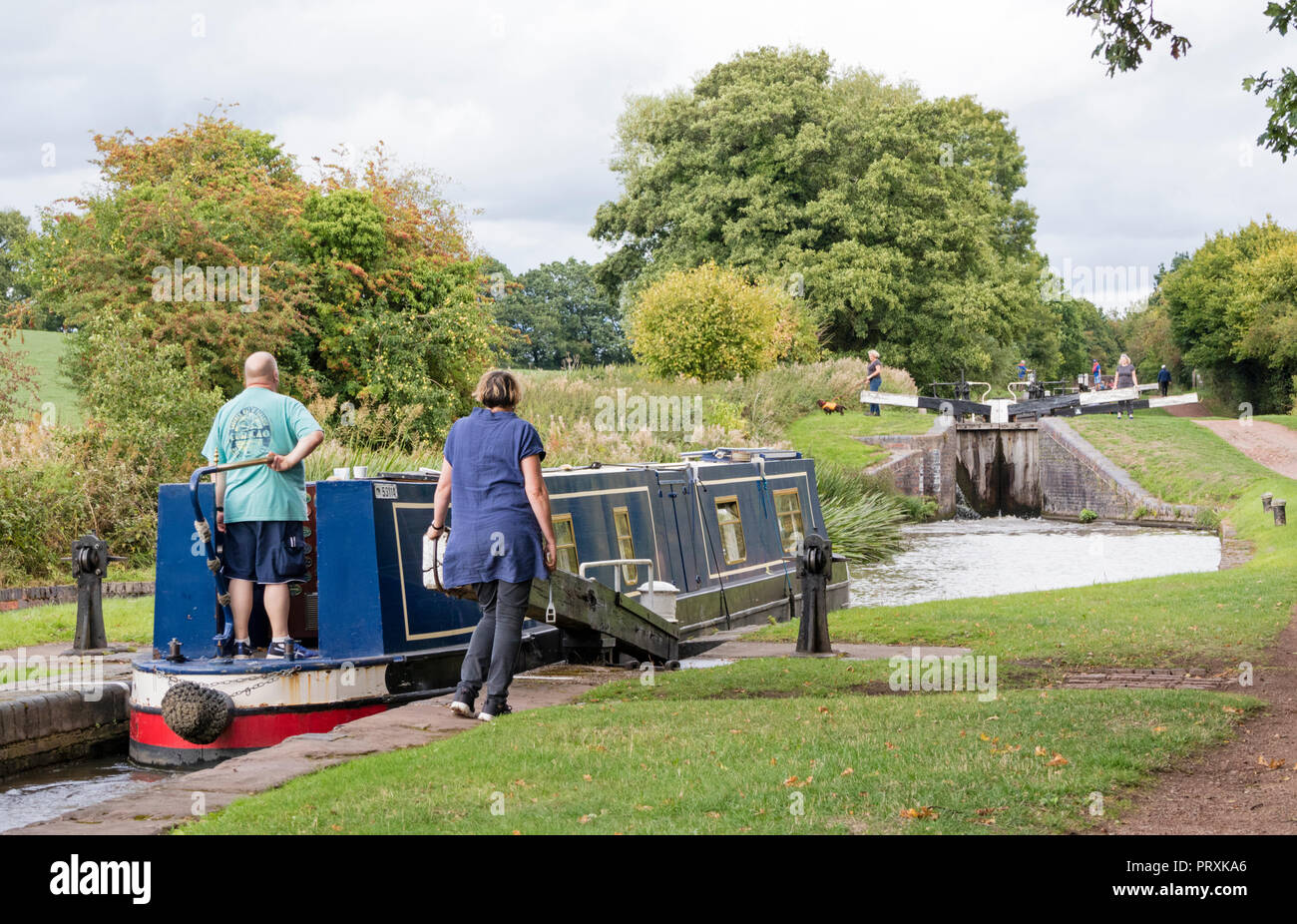 The Worcester and Birmingham Canal near Tardebigge, Worcestershire, England, UK Stock Photo