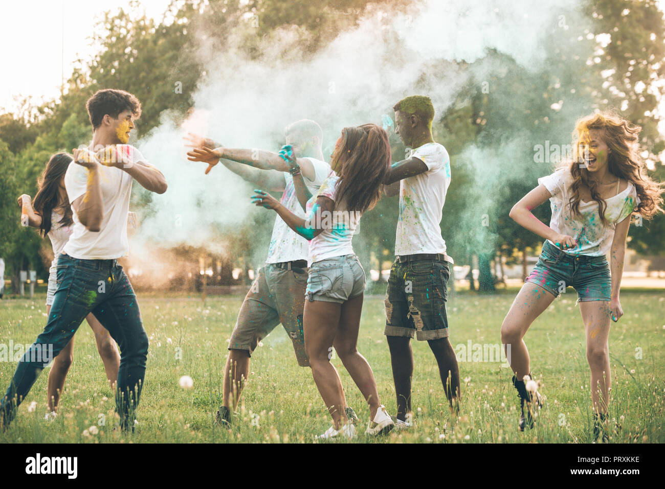 Group teens playing colors hi-res stock photography and images - Alamy