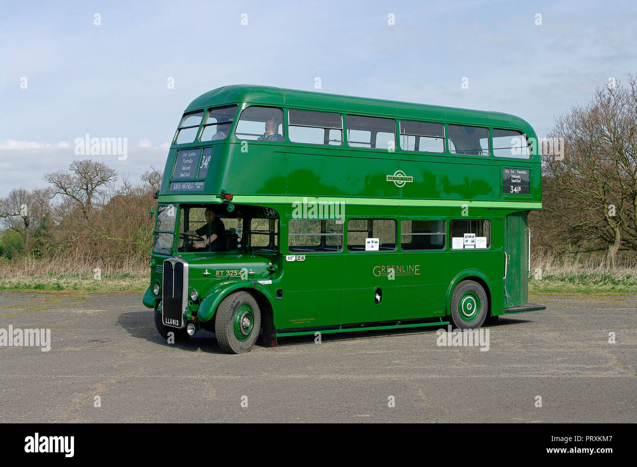 Double decker greenline bus hi-res stock photography and images - Alamy