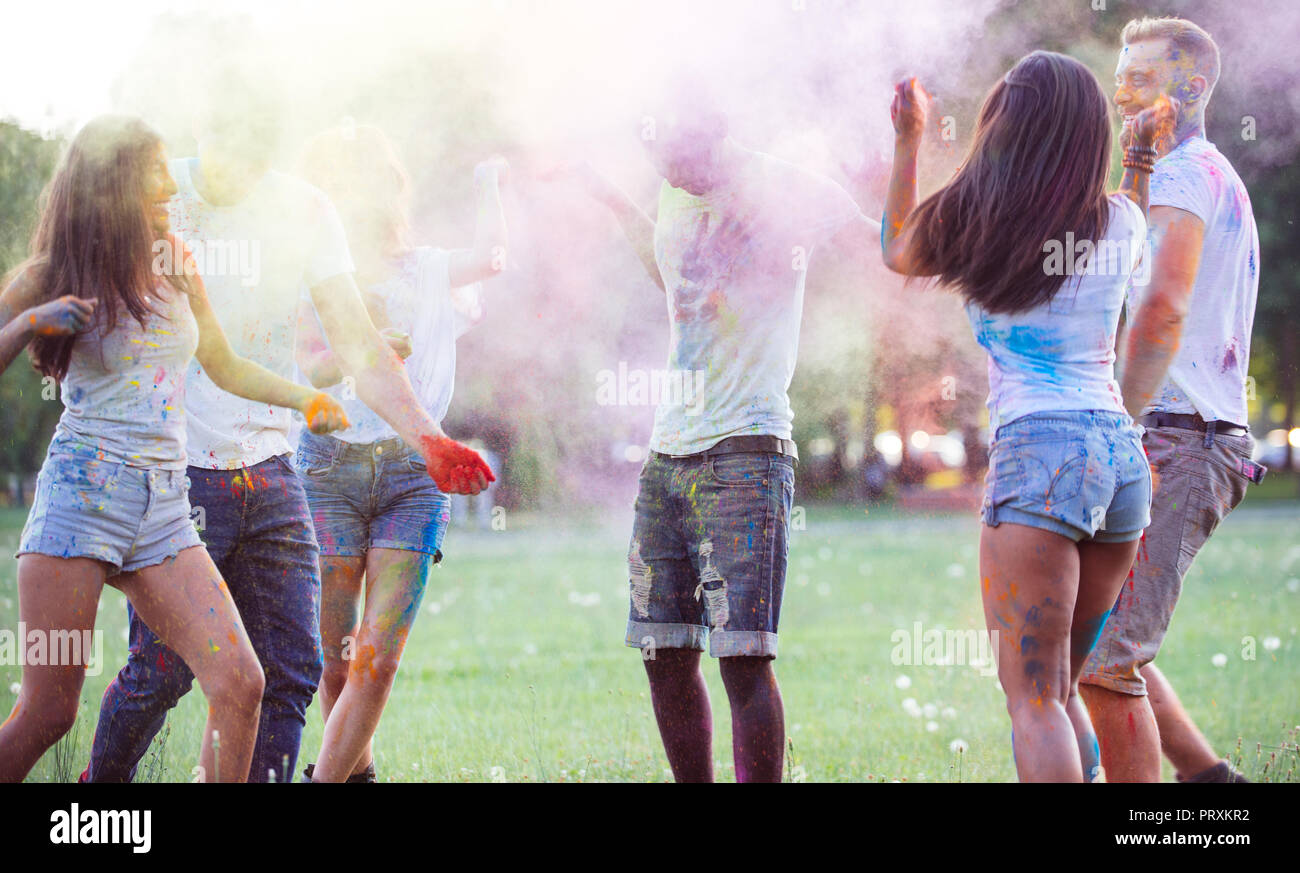 Group teens playing colors hi-res stock photography and images - Alamy