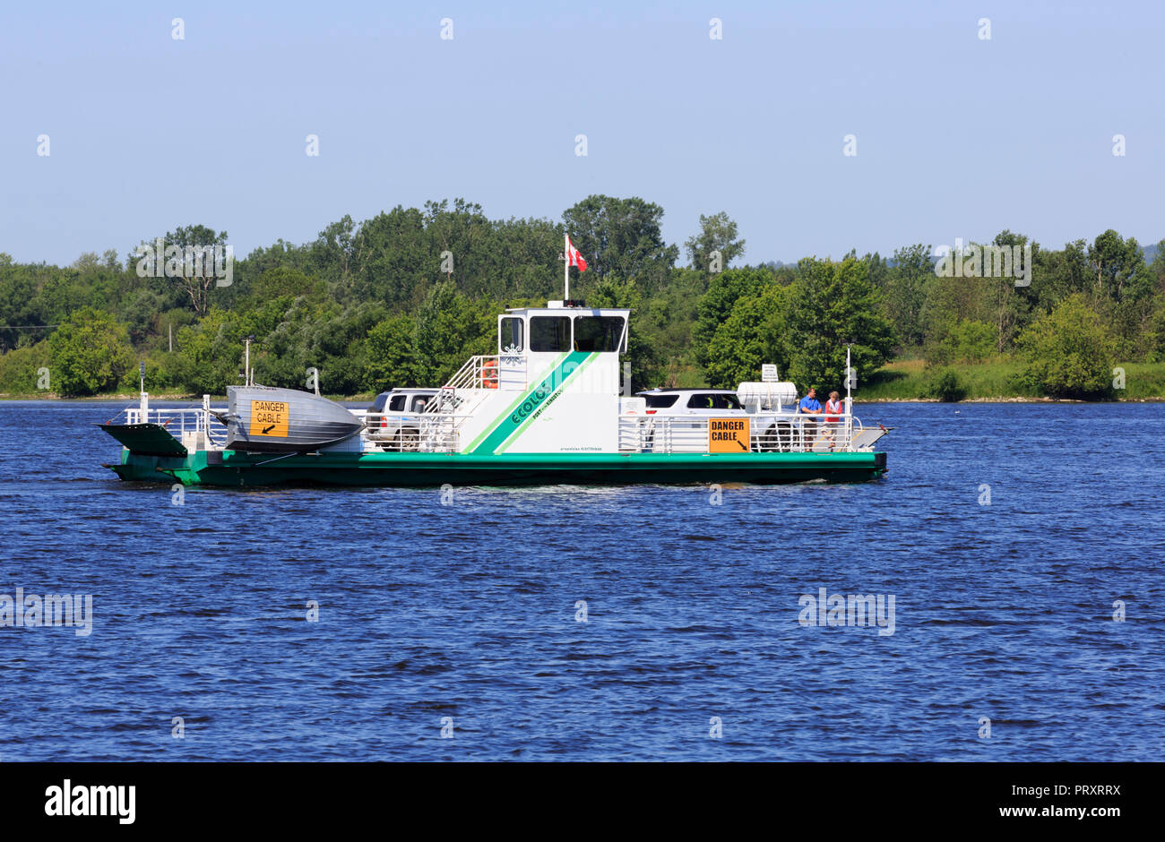 Ecolos Thurso Clarence Ferry, Ottawa River, Ontario Stock Photo