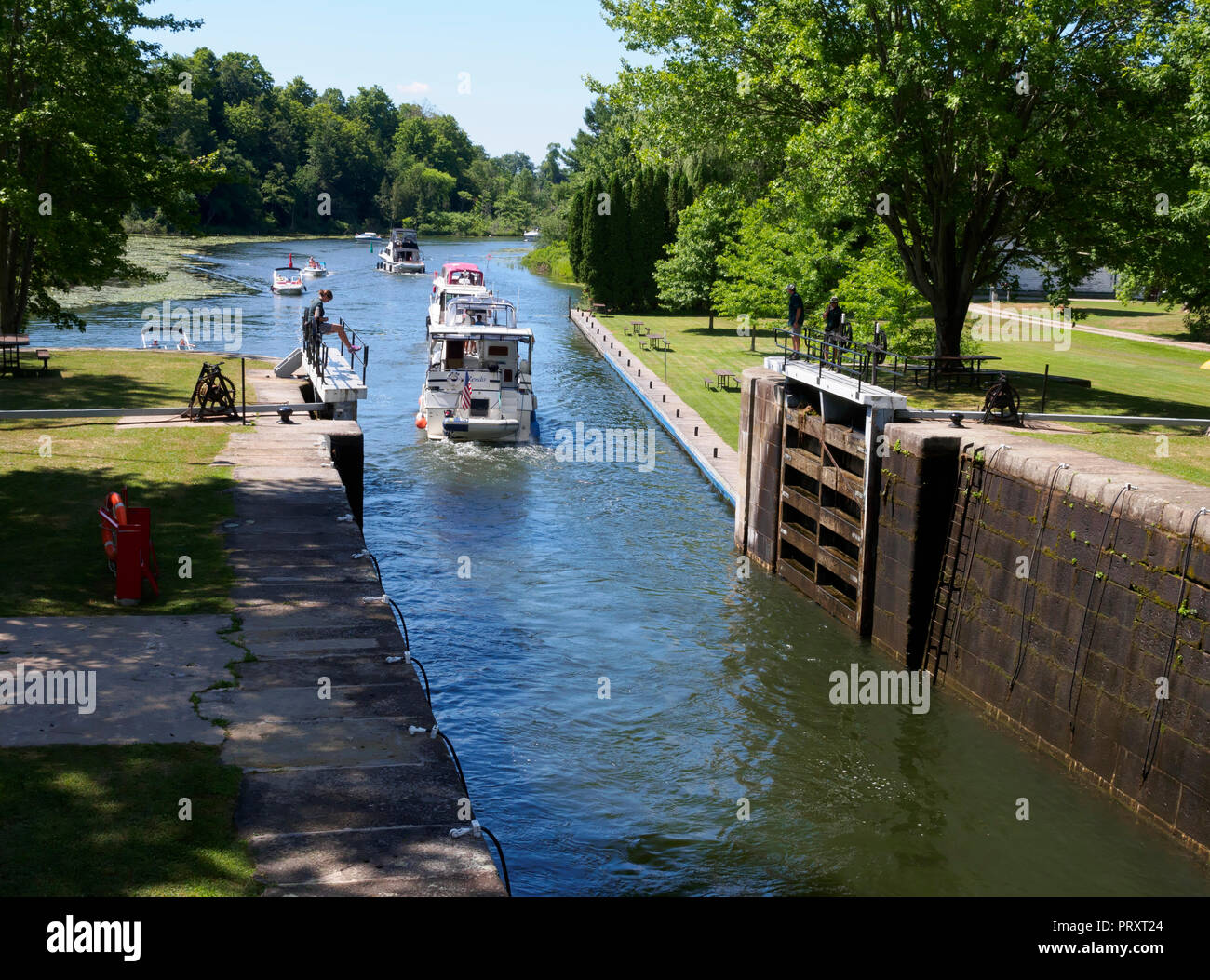 Upper Brewers Locks, Rideau Canal, Ontario Stock Photo