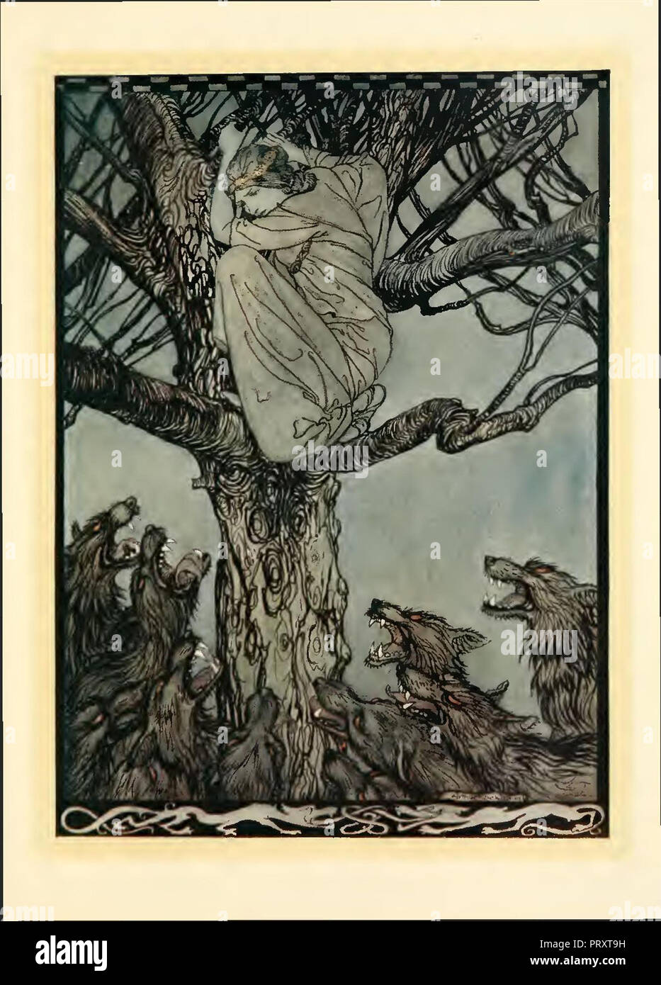 vintage fantasy childrens book illustration art Stock Photo - Alamy